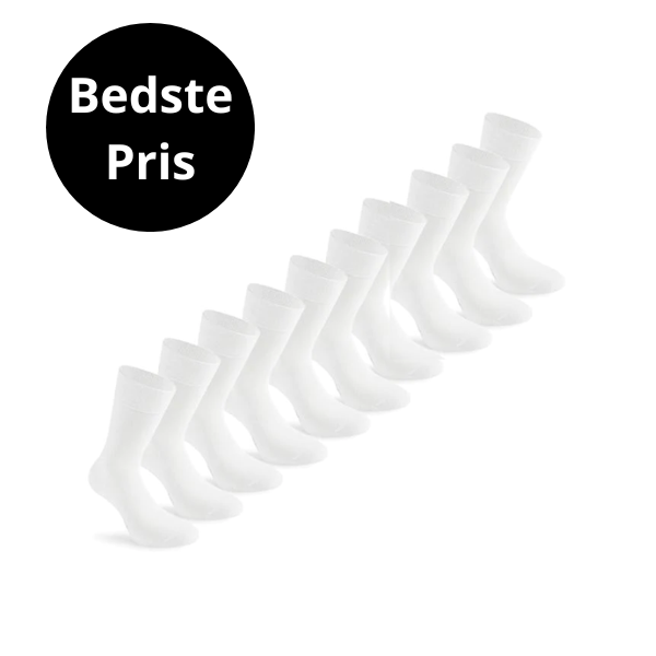 10 par Bambusstrømper - Sort/Grå/Blå/Hvid