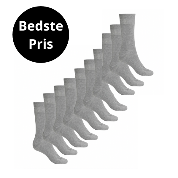 10 par Bambusstrømper - Sort/Grå/Blå/Hvid