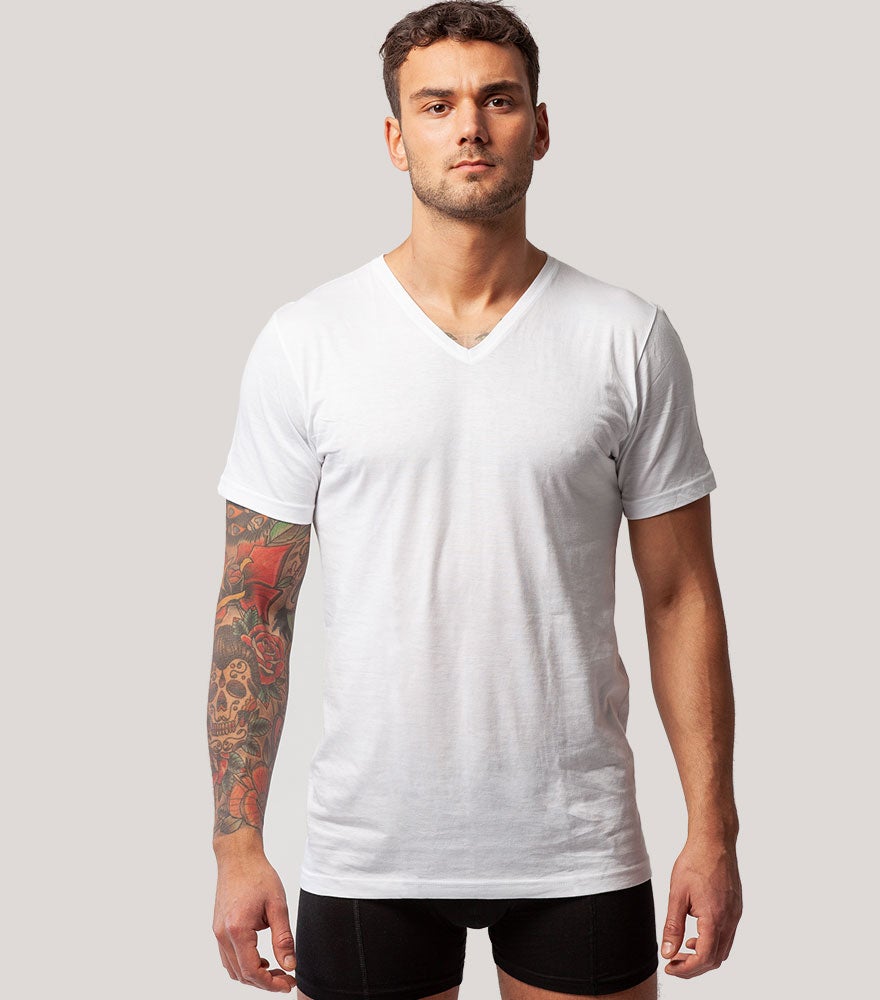 Bambus t-shirt med V-hals