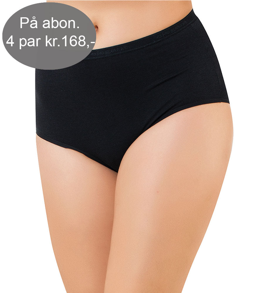 Sorte Maxi trusser i bambus - 4 par