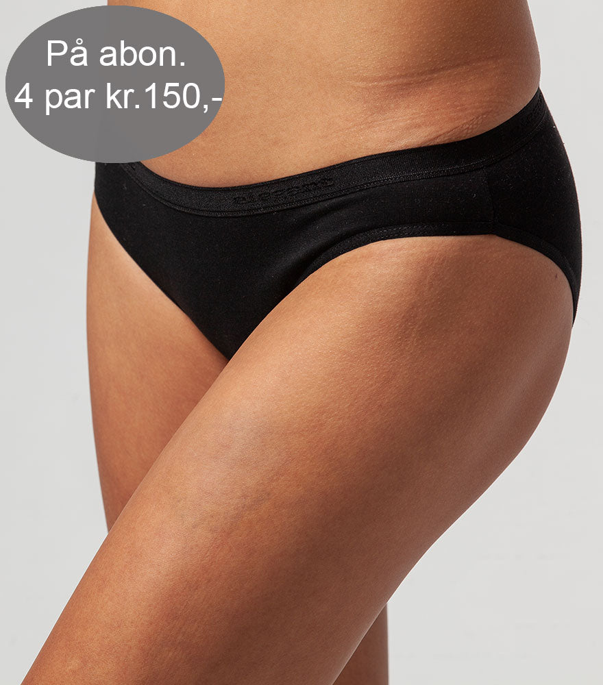 Sorte Midi trusser i bambus - 4 par