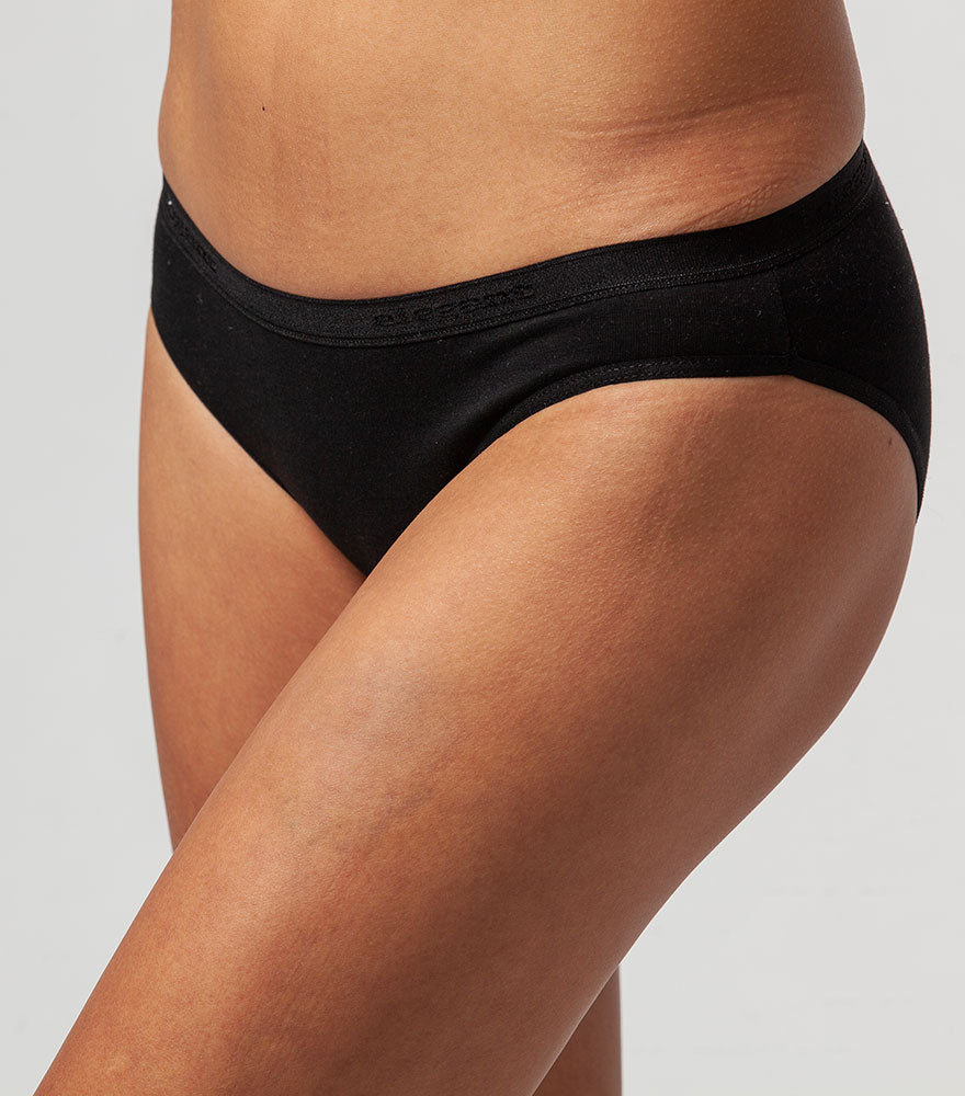 Sorte Midi trusser i bambus - 4 par